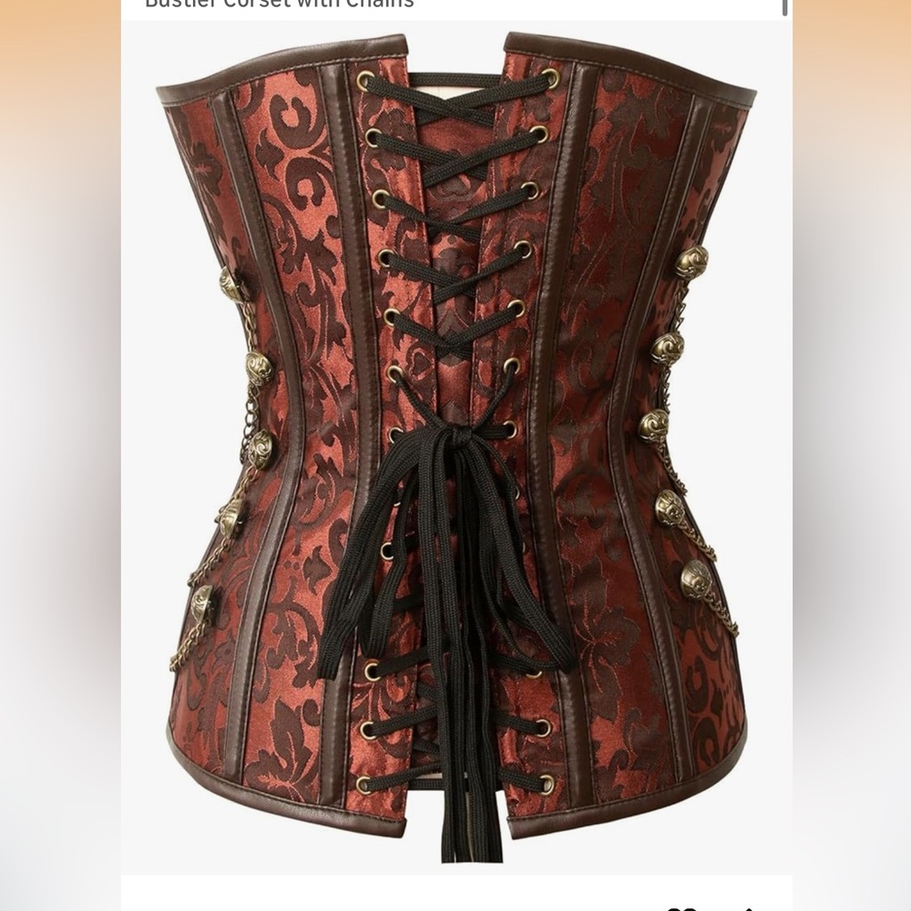 Brown Corset with Chain Details - Picture 2 of 13